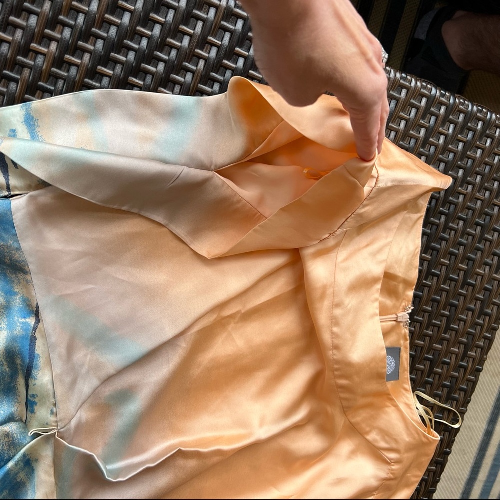 VINCE CAMUTO | Silk Peach Blue Ombré Dress - Picture 6 of 14